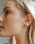 Aquamarine stud earrings, stud earrings, gemstone earrings, handmade at token jewelry in Eau Claire Wisconsin Edit alt text