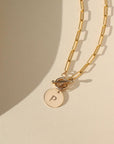Chain Link Toggle Necklace with Monogram