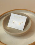 star and moon studs set Sterling Silver or 14k Gold Fill. Token Jewelry, handmade, hypoallergenic and waterproof.