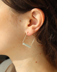 Frosted Jade Hoops