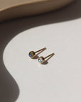 Labradorite Studs in 14k Gold