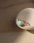 lucky ring, Chrysoprase gemstone, gemstone ring, sea foam green gemstone ring, handmade ring, token jewelry, women's fashion