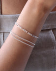 Model wearing 925 Sterling silver La Mer Bracelet
