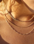 Model wearing 14k gold fill callie chain