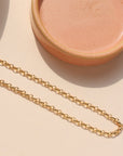 Gold Roen Choker with bold chain links, handcrafted in 14k gold fill; available in 14" and 16" lengths with 1.5" extender.