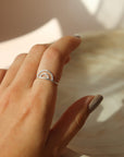 lightly hammered two arc rainbow shape ring band - 14k gold fill or sterling silver - handmade in our local studio in Eau Claire, WI - Token Jewelry