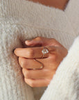 model wearing herkimer solitaire ring