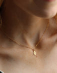 Olivia Monogram Necklace with Cosette Chain - Token Jewelry - gold chain monogram necklace - personalized jewelry - gifts for mom - gifts for her - minimal layering necklace - gold fit chain