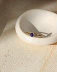 gold fill - sterling silver - lapis blue gemstone - 4mm gemstone setting - locally handmade in our studio in Eau Claire, WI - Token Jewelry