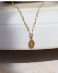 Olivia Monogram Necklace with Cosette Chain - Token Jewelry - gold chain monogram necklace - personalized jewelry - gifts for mom - gifts for her - minimal layering necklace - gold fit chain
