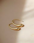 Golden Drop Earrings - Token Jewelry - drop shaped gold earring, 14k gold fill jewelry