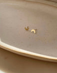 Tiny Moon Studs Sterling Silver or 14k Gold Fill. Token Jewelry, handmade, hypoallergenic and waterproof.