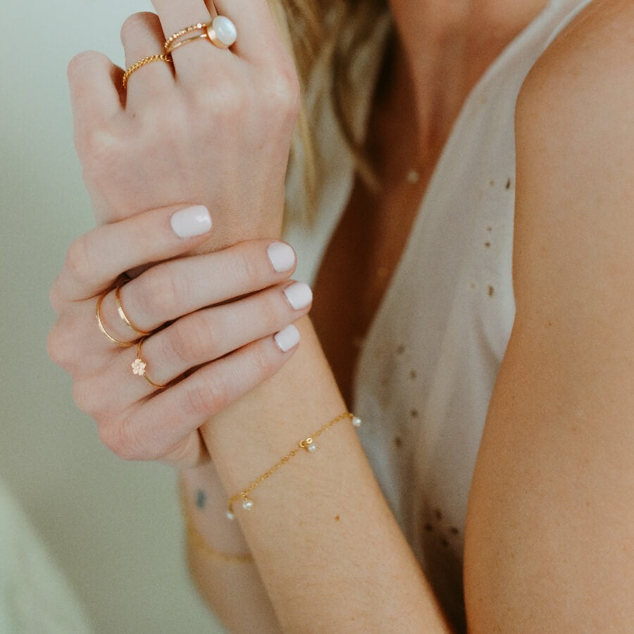 Chain Bracelets - Pearl Drops - Token Jewelry Designs - minimal chain bracelets - local jewelry store - jewelry store near me - everyday jewelry style - gold fill - sterling silver