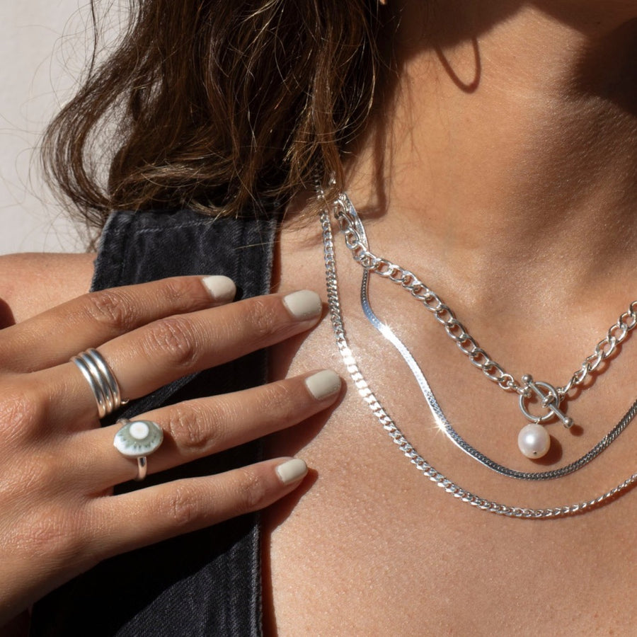 Bold Herringbone chain in 925 sterling silver with lobster clasp, Luxe Chain - Token jewelry in Eau Claire, WI