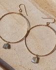 Textured Hoops with Labradorite
