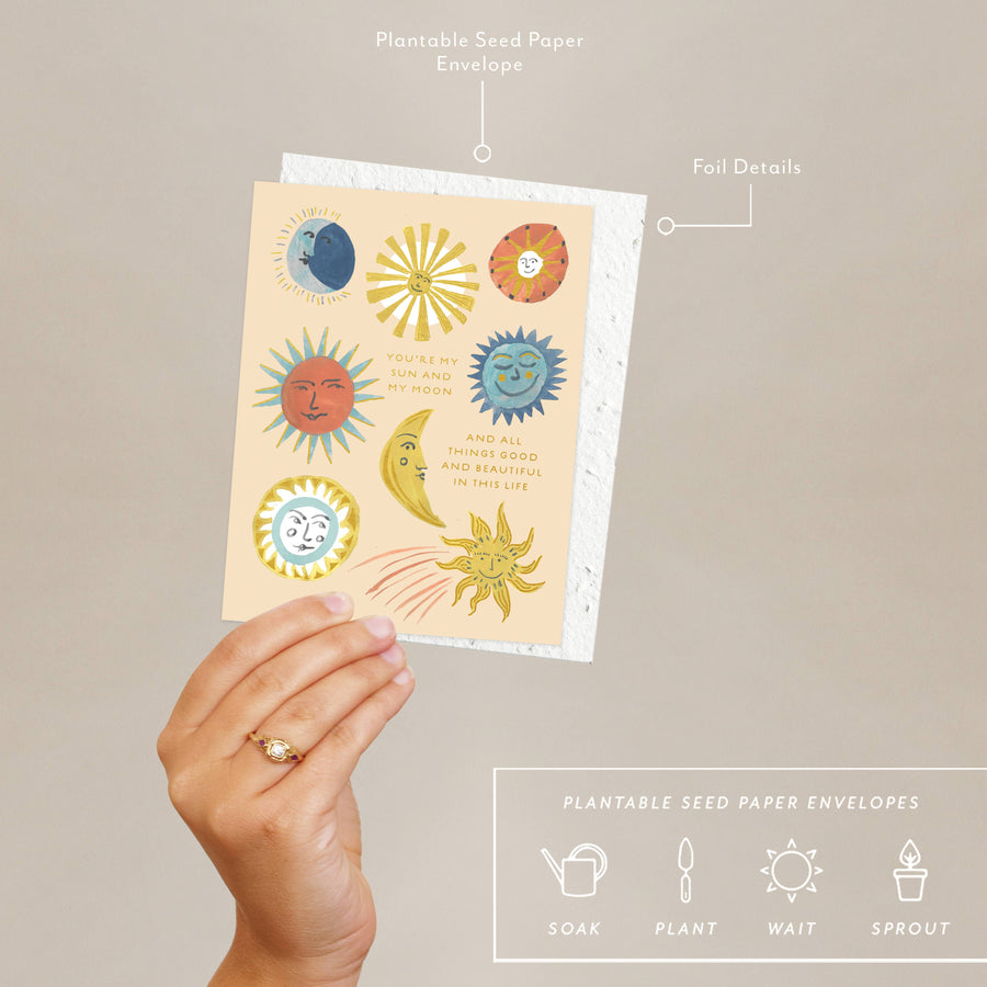 Seedlings - Sun and Moon - Love + Friendship Card