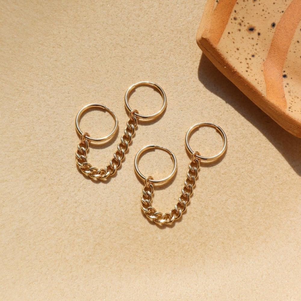 14k gold fill Demi Linked Hoops