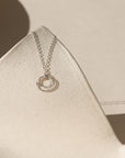 sterling silver dainty chain necklace with hand made hammered circle pendants 