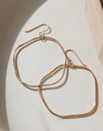Form Hoops, Token Jewelry, 14k gold fill hoop earrings, handmade, made by hand, organic shaped hoops, earrings, hoop earrings 