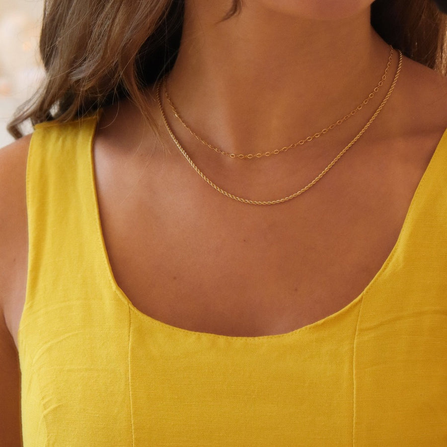 Ines Chain - Token Jewelry. Sterling Silver or 14k Gold Fill. Token Jewelry, handmade, hypoallergenic and waterproof.
