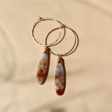 Ocean Jasper Hoops - Token Jewelry
