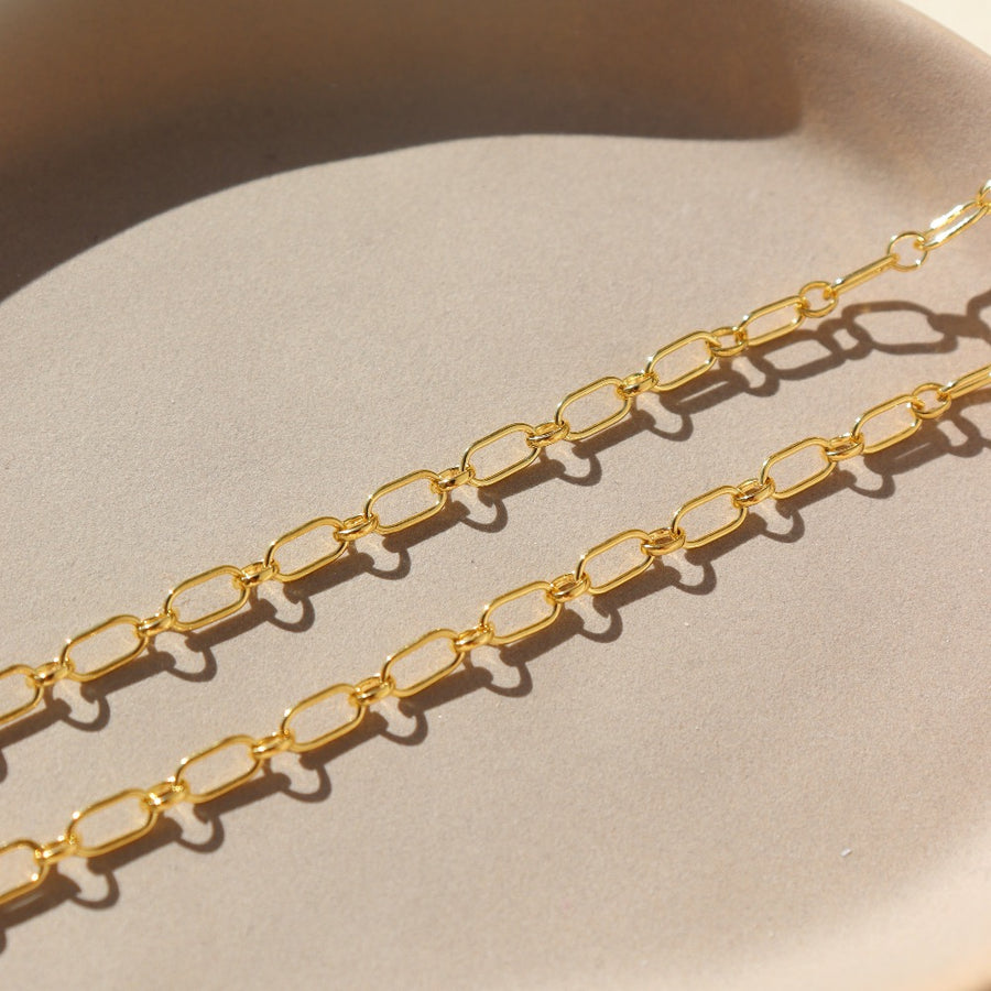 14k gold fill Brooklyn chain, everyday necklace, minimal necklace. Handmade in Eau Claire Wisconsin. 