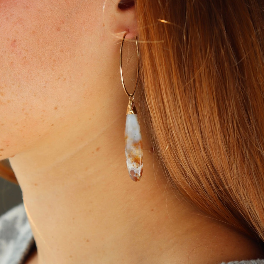 Ocean Jasper Hoops - Token Jewelry