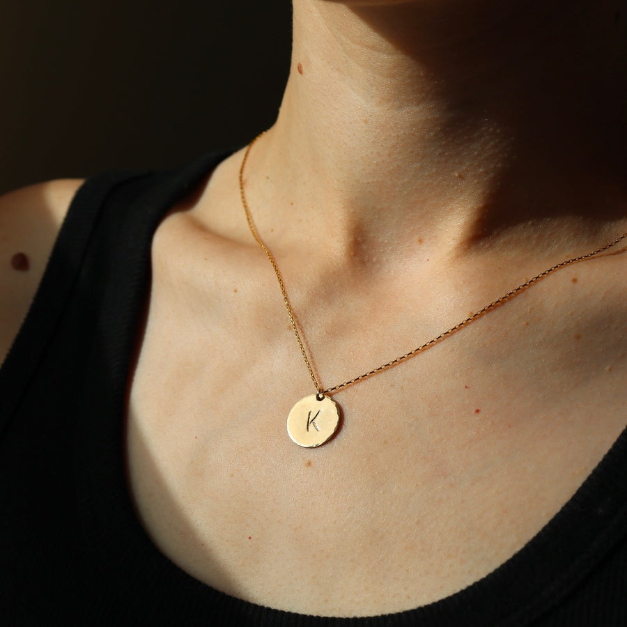 Initial Coin Necklace 5/8" 