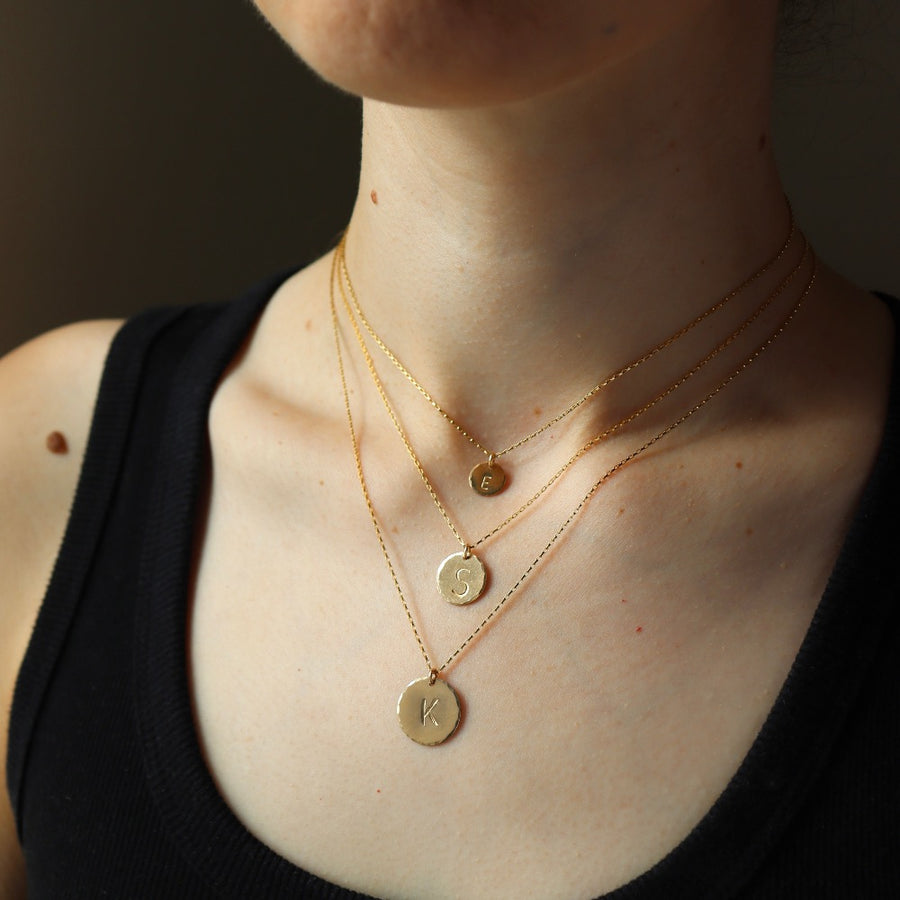 Large Monogram Coin Necklace (5/8")