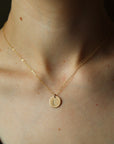 Initial Disc Necklace 1/2"