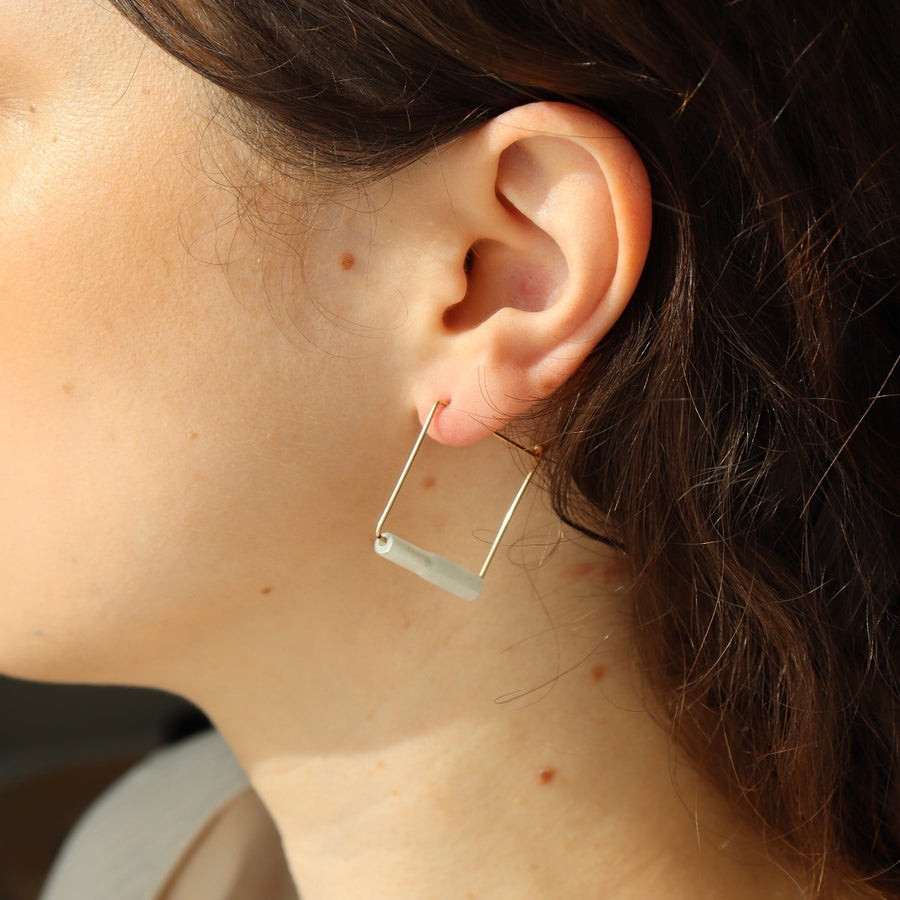 Frosted Jade Hoops