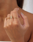Model wearing 14k gold fill Citrine ring 