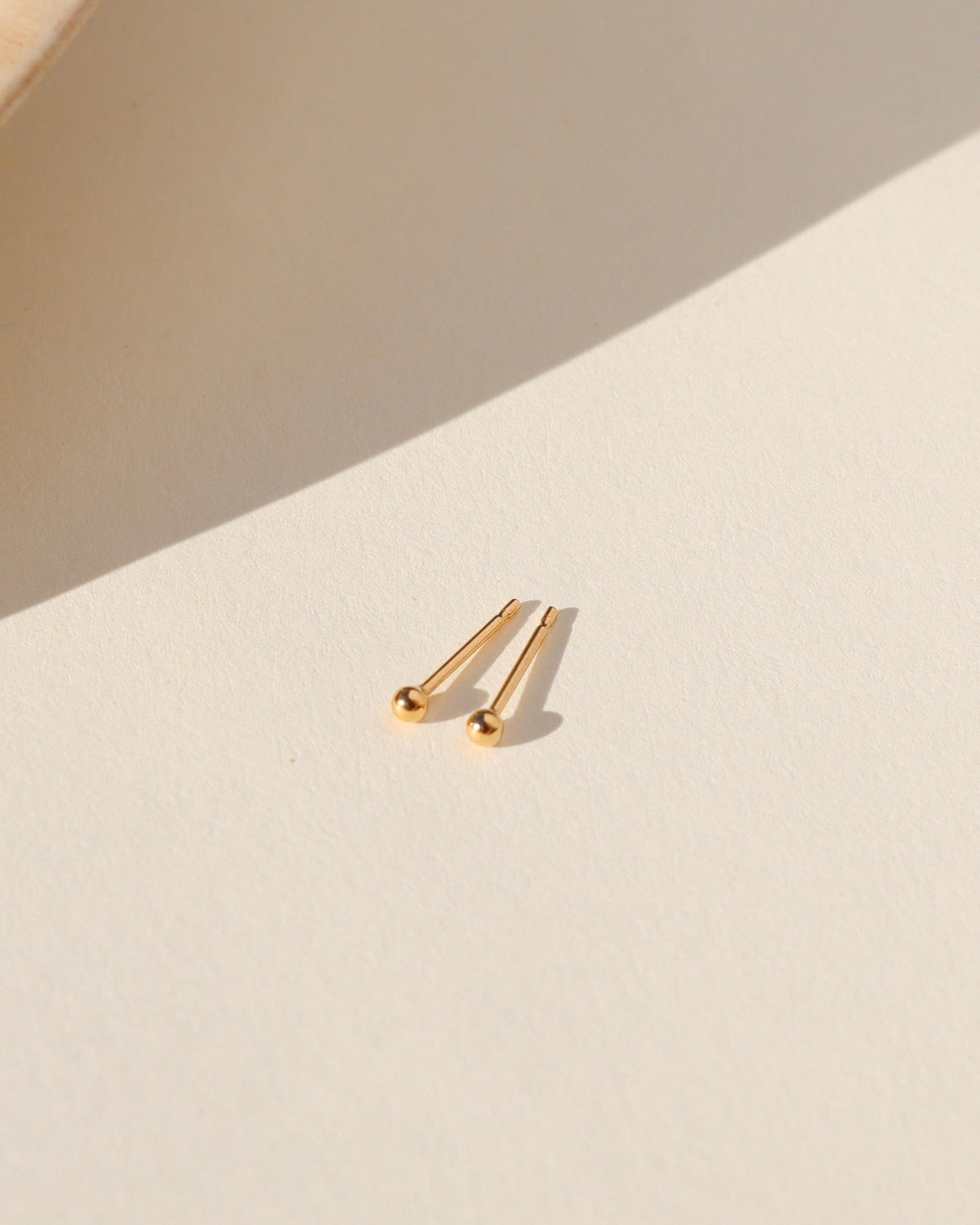 Petite Classic Studs — small 14K gold fill or sterling silver ball earrings, lightweight and versatile, perfect for stacking or wearing solo