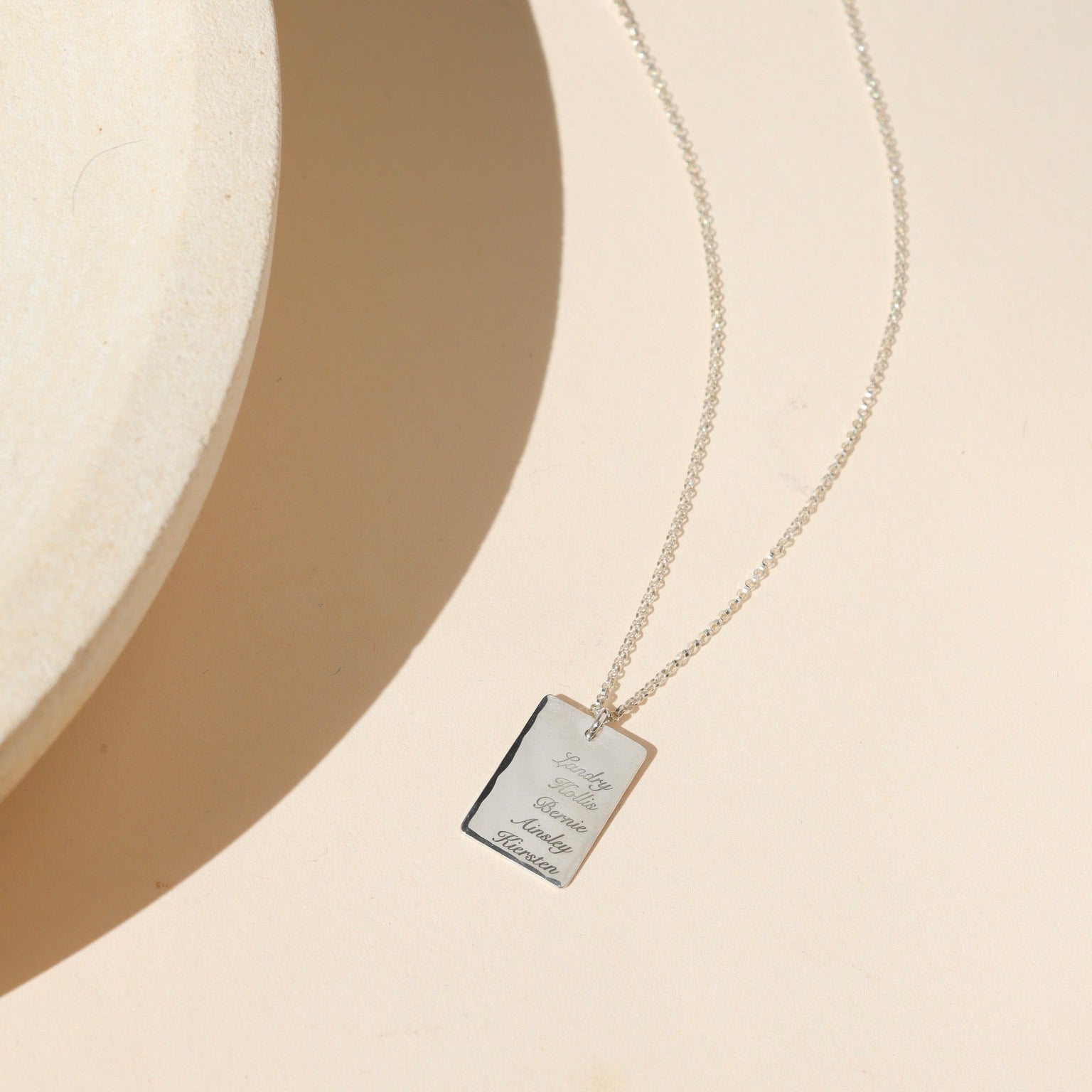 Sterling silver engraved necklace