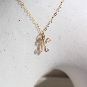 Initial Script Necklace