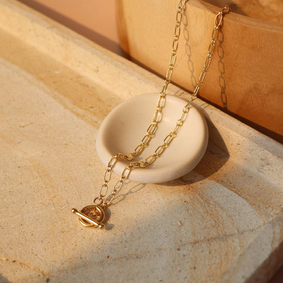 14k gold fill Brooklyn Toggle necklace, Handmade in Eau Claire Wisconsin.