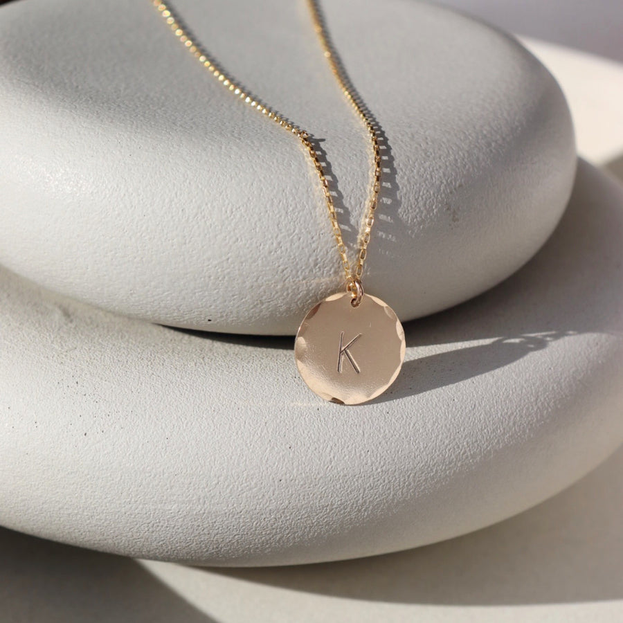 Large Monogram Coin Necklace (5/8")