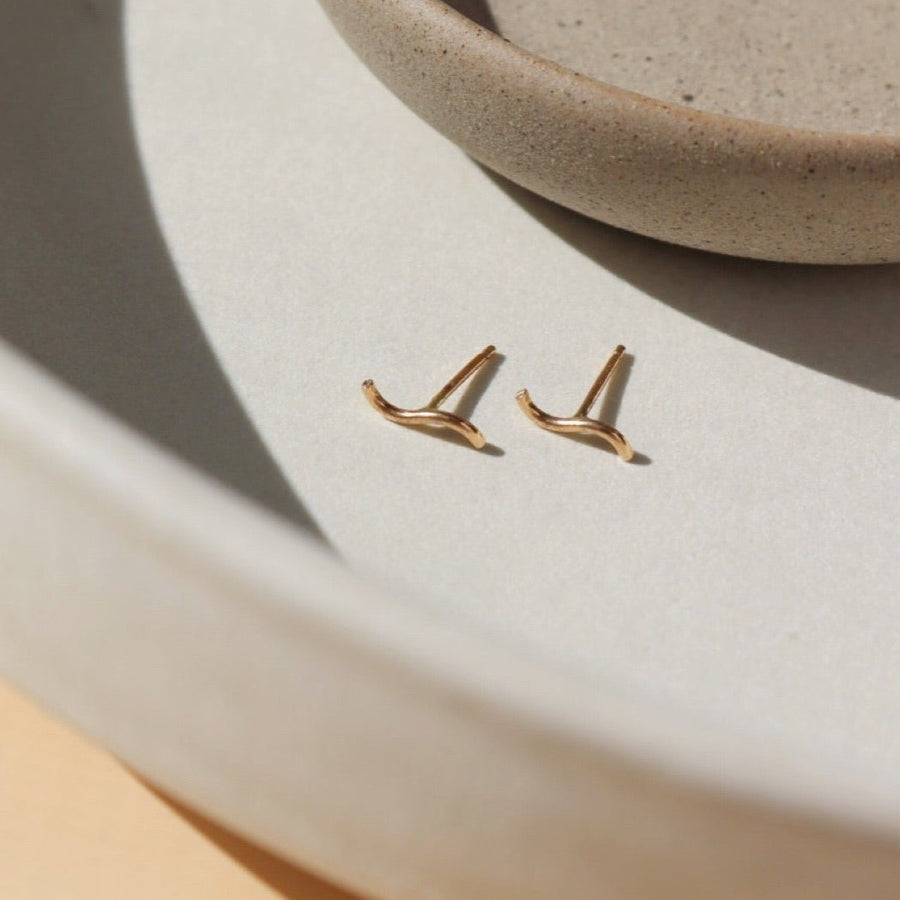 Swell Studs in 14k Gold