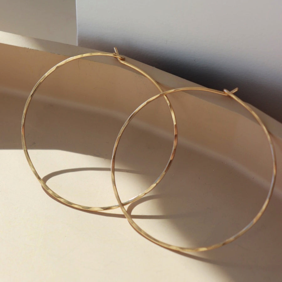 organic gold hoops | handmade by Token Jewelry in Eau Claire, Wisconsin