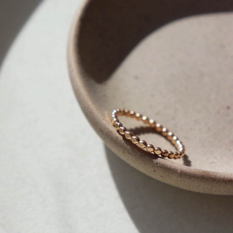 gold sequin ring | handmade by Token Jewelry in Eau Claire, Wisconsin