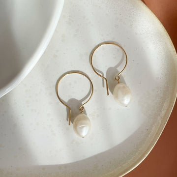 cocoon drops, token jewelry, pearl drop earrings, wedding pearl, 14k gold filled pearl earrings, handmade jewelry