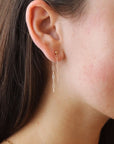 Cosette Double Drop Earrings in 14k Gold - Token Jewelry