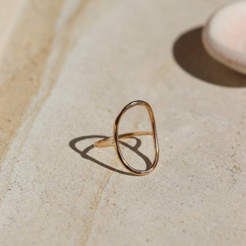 Olivia Ring - Token Jewelry - Oblong oval shape ring - 14k gold fill or sterling silver - locally handmade in our Eau Claire, WI studio