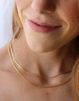 14k gold filled herringbone chain with lobster clasp closure available at Token Jewelry in Eau Claire, WI