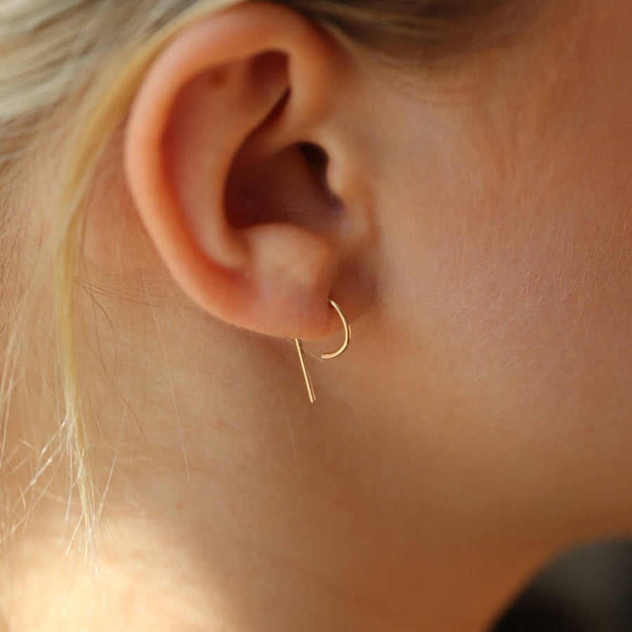 The Nines - token jewelry - slide earrings - 14k gold filled earrings - waterproof - tarnish proof - handmade - Eau Claire Wisconsin