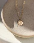 Small Monogram Disc Necklace (3/8")